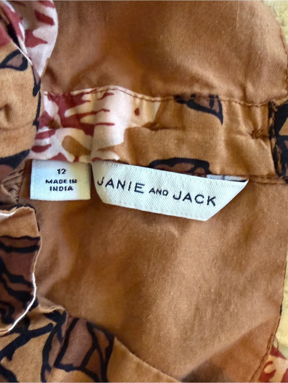 Janie and Jack Lion Brown Floral Sundress with Pink Accents